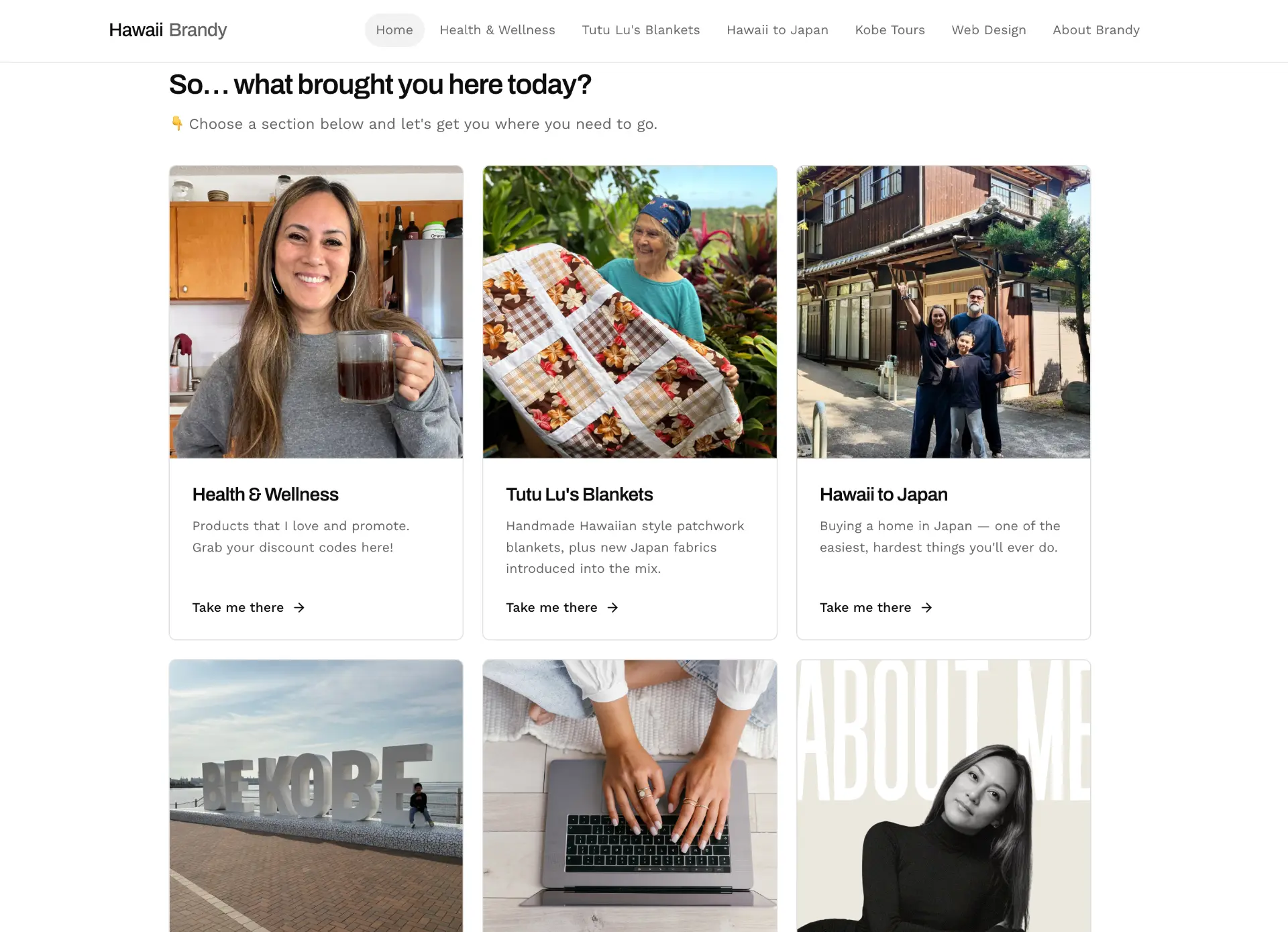 HawaiiBrandy — clean white homepage directory